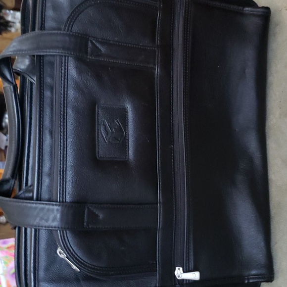 Padded leather laptop electronics carry case travel bag - Picture 7 of 10